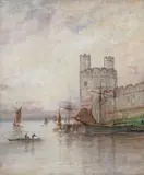 Adolph Ragon, Castle Harbor, Oil on canvas