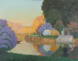 Eduard Kasparides, Untitled, AN ARCADIAN LAKE LANDSCAPE, oil on canvas