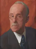 Robert Knight Ryland, Portrait of Man with Blue Tie, Oil on board