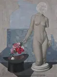 Robert Knight Ryland, Statue with Flowers and Hat, Oil on canvas