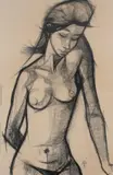 Jordi Alumà i Masvidal, Nude Figure, Charcoal and pencil