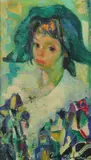Luigi Corbellini, Portrait of a Young Harlequin, Oil on canvas