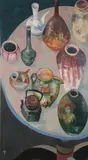Jordi Alumà i Masvidal, Table Top Still Life, Tempera on board