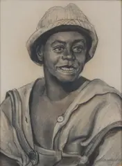 Richard Dempsey, Boy in a Hat, Charcoal drawing???