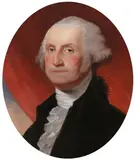 Gilbert Stuart, Untitled, GEORGE WASHINGTON THE "ATHENEUM" PORTRAIT, oil on canvas mounted on board
