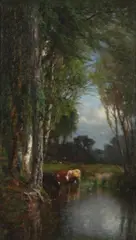 James McDougal Hart, Sabbath Morn, Oil on canvas