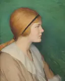 E. Alhbourne, Portrait of a Woman in Profile, Oil on canvas