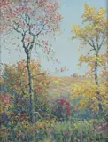 Benson Bond Moore, Autumn Hillside, DC 1875-1941) were the 2 DC artists and 2 of only 12 Southern Impressionists selected by Professor William Gerdts, for inclusion in his very popular, scholarly, well-written, trailblazing book American Impressionism, published in 1984, which is still in print and selling well, and Moore's classical American Impressionist style, up through c. 1925 and his post c. 1925 evolution into a truly unique form of Impressionism, not practiced by any other American artist, in which almost all