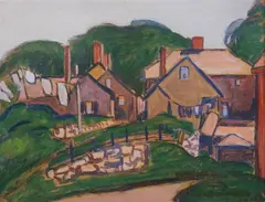 Jean Xceron, Landscape, Gouache on board