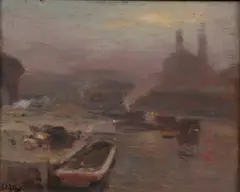 Eugene L. Gillot, Vue de Trocadero, Oil on panel