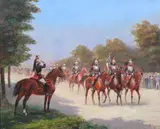 Paul Émile Léon Perboyre, La Cavalerie Française, Oil on board