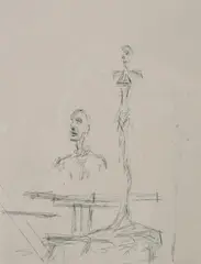 Alberto Giacometti, Untitled, THE SEARCH, etching - Plate: 10 in. x 7 3/4 in