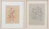 Continental School, Untitled, GEOMETRIC ABSTRACT and GEOMETRIC FIGURE: TWO WORKS, first, graphite on paper; second graphite and colored pencil on paper. - First: 12 1/2 in. x 9 in.; second: 11 in. x 8 in