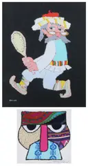 Lazar Obican, TENNIS PLAYER; and MAN PORTRAIT: TWO WORKS, first, Mixed media on paper - First
