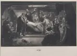 George Edward Perine, SIGNING OF THE COMPACT IN THE CABIN OF THE MAYFLOWER, after the painting by Edwin White, Mezzotint