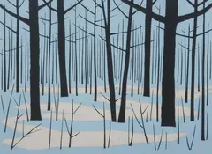 Harry Greaver, Winter Trees, Color lithograph
