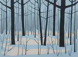 Harry Greaver, Winter Trees, Color lithograph