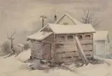 Paul Katona, Ohio Winter '37, Watercolor
