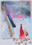 Untitled by American School, ABSTRACT: TWO WORKS, paper collage mixed media, offered Dec 2007