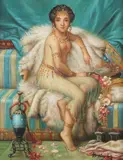 B. Kinbg, Portrait of a Nude Indian Woman, Oil on board