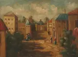 French Village in the Time of Louis Vx by Continental School, Oil on canvas, offered Dec 2007