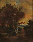 Autumn Landscape by American School, AUTUMN LANDSCAPE, oil on canvas, offered Dec 2007
