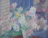 Mary Coleman Allen, Cosmos, Oil on canvas board