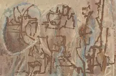 American School, Untitled, ABSTRACT NEUTRAL, mixed media on wood