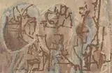 Untitled by American School, ABSTRACT NEUTRAL, mixed media on wood, sold Dec 2007