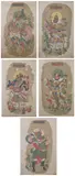 Anonymous, "Deities", Five color and ink on silk