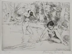 Philipp Franck, The Bathers 1911, Engraving