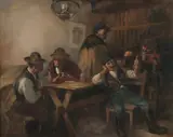 In the Tavern by Continental School, Oil on canvas, sold Feb 2008