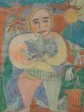 Gladys Lowrey, Happiness, Pastel on paper