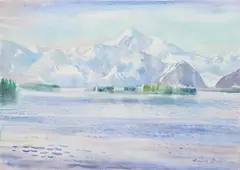 Horace Day, Blue Alaska, Watercolor on paper
