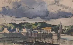 Bradley Walker Tomlin, Concarneau, Watercolor, and ink wash on paper