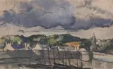 Bradley Walker Tomlin, Concarneau, Watercolor, and ink wash on paper