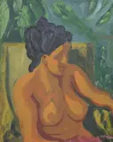 Polynesian Female Nude by Continental School, Oil on board, offered Feb 2008