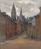 View of Cauderec by French School, Oil on canvas, offered Feb 2008