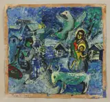 Mark Chagall, Untitled, LA CRÈCHE, oil on paper