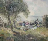 Max Liebermann, Picnic by the Lake, Oil on canvas