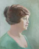 Nanette Hoffman, Portrait of Gizella Moskovitz, Oil on canvas