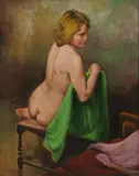 Richard Clive, Seated Nude, Oil on canvas