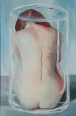 Hannah Graumann, Nude Encased in Glass, Oil on board