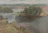 Alexey von Schlippe, View of Lake, Oil on board