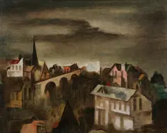 Raymond Breinin, White House and Bridge, Oil on masonite