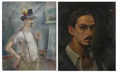 Harold Black, SELF PORTRAITS: TWO WORKS, each signed lower right, and titled on reverse, Oil on canvas - First: 18 in. x 15 in.; second
