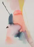 Abstract Composition by Paul Jenkins, Watercolor on paper, sold Feb 2008
