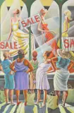 Ernie Barnes, Window Shopping, Oil on canvas