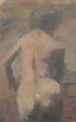 Robert D'Arista, Standing Nude, Oil on paper