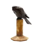 Wilhelm Krieger, Untitled, 1877–1945) bronze sculpture of a bird perched on a marble stand